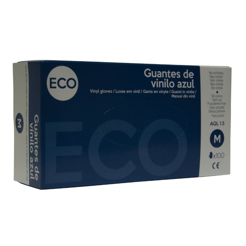 GUANTE VINILO ECO AZUL SIN POLVO...