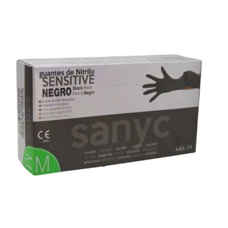 GUANTE NITRILO SANYC SENSITIVE NEGRO...
