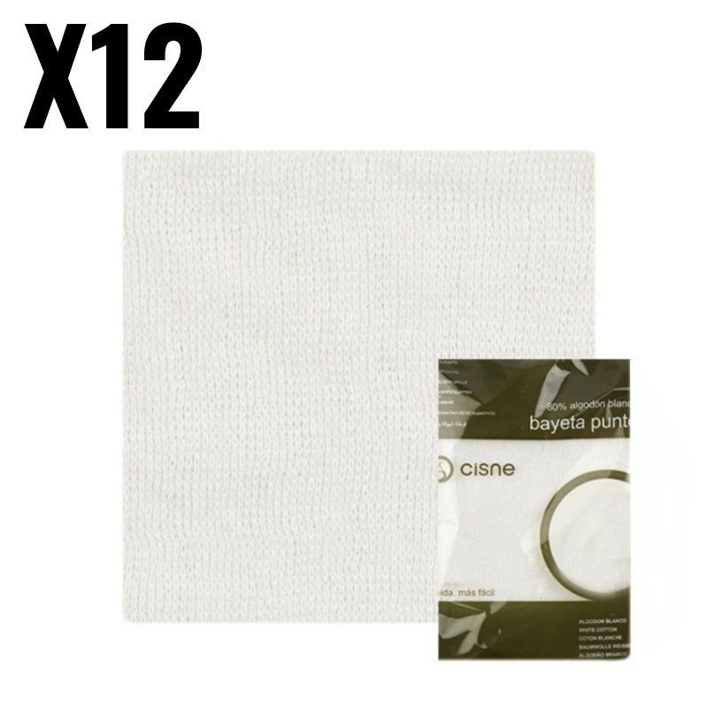 BAYETA PUNTO BLANCO 35X40CM 12 UNIDADES
