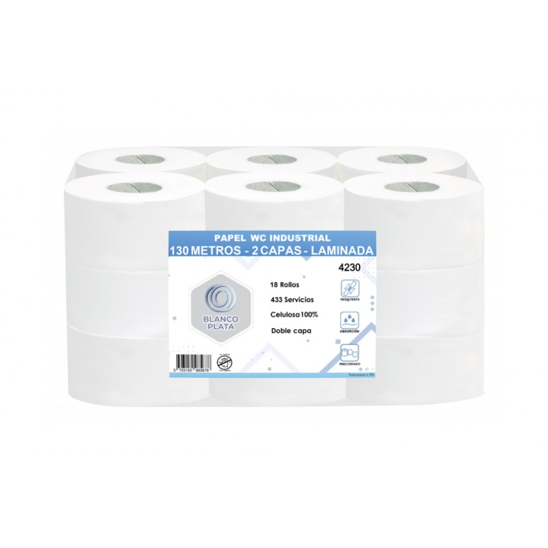 PAPEL WC INDUSTRIAL 130M 2 CAPAS...