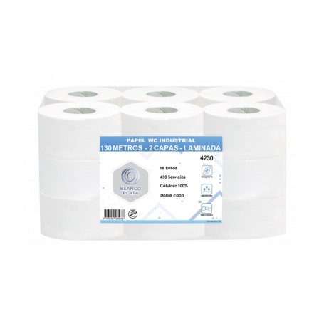 PAPEL WC 2 CAPAS CELULOSA GOFRADO ADICEL 130M 12 UNIDADES