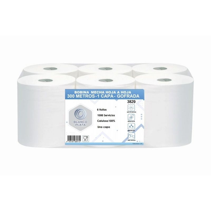 BOBINA MECHA HOJA-HOJA 1 CAPA 300M...