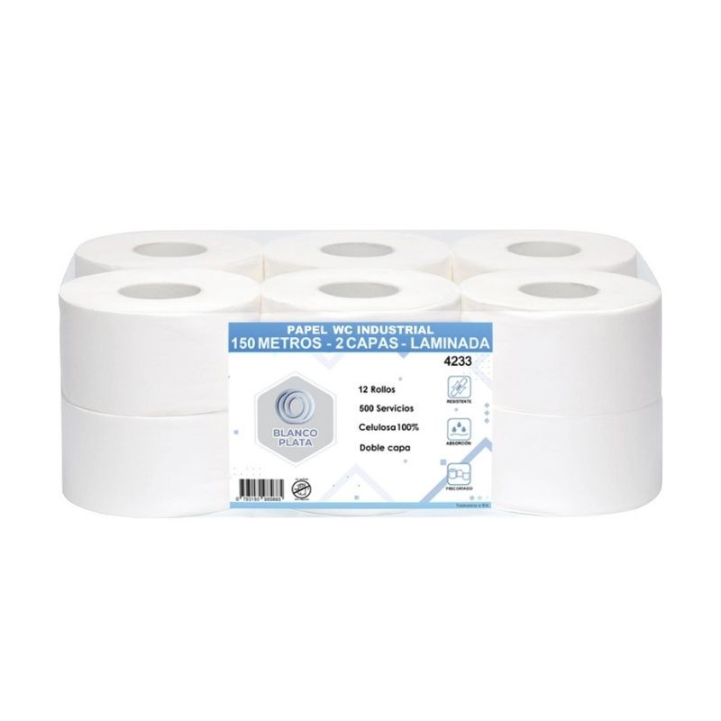 PAPEL WC INDUSTRIAL 150M 2 CAPAS...