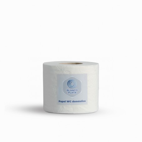 PAPEL WC DOMÉSTICO 60 2 CAPAS GOFRADO PASTA PURA BLANCOPLATA 56 ROLLOS DE 483 SERVICIOS