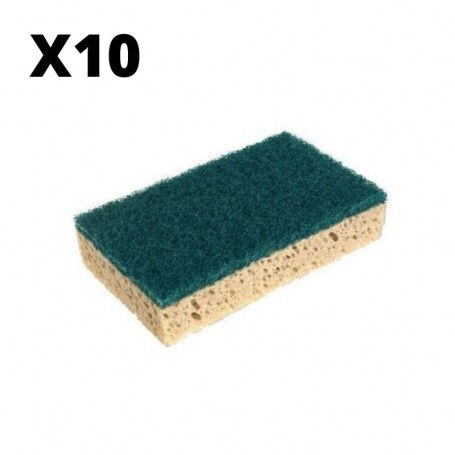 ESTROPAJO VILEDA VERDE CON ESPONJA 10 UNIDADES