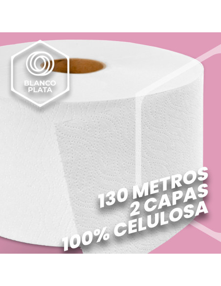 PAPEL WC 2 CAPAS CELULOSA GOFRADO ADICEL 130M 12 UNIDADES