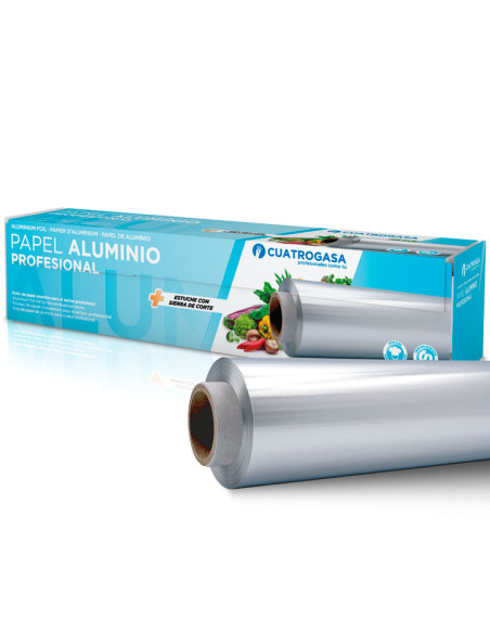 PAPEL ALUMINIO INDUSTRIAL 30CM ANCHO 13 MICRAS 171 METROS 1,2KG