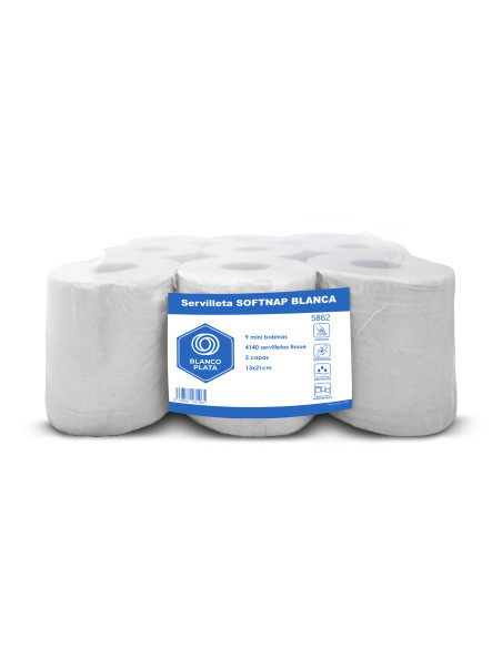 RECAMBIO SERVILLETAS SOFTNAP BLANCA BLANCOPLATA 9 ROLLOS 4140 SERVILLETAS