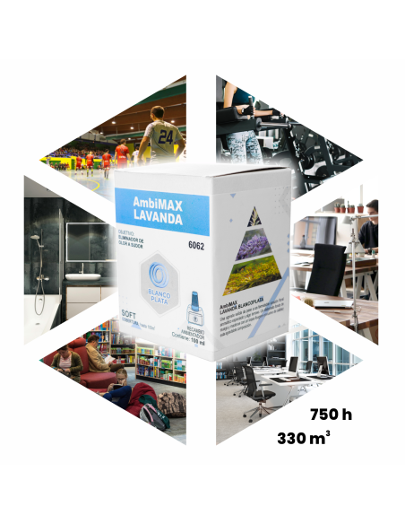 RECAMBIO AMBIMAX FRAGANCIA LAVANDA SOFT 100ML 30 DÍAS DE DURACIÓN. ELIMINA EL OLOR A SUDOR