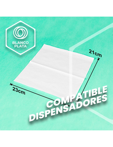 TOALLA V INTERFOLIADA 2 CAPAS PASTA PURA BLANCOPLATA 3000 UNIDADES