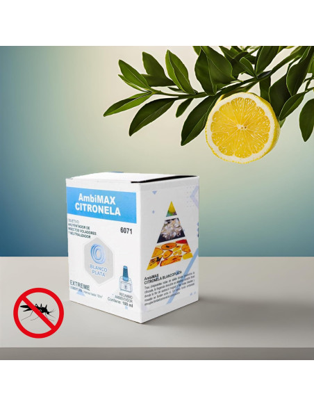 RECAMBIO AMBIMAX FRAGANCIA CITRONELLA EXTREM 100ML 30 DÍAS DE DURACIÓN. ANTI-MOSQUITOS E INSECTOS VOLADORES