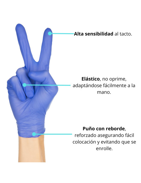 GUANTE NITRILO AZUL SIN POLVO SANYC SENSITIVE S/P TALLA G 100 UNIDADES