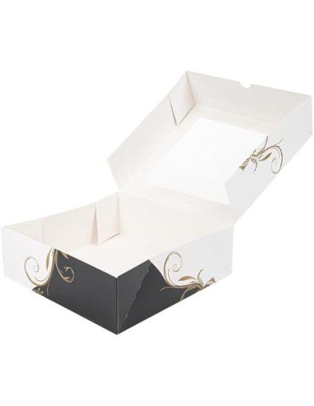 García de Pou 204.70 Cajas Pastelería con Ventana 275 G/M2, 23 x 23 x 7.5 cm, Set de 50, Blanco