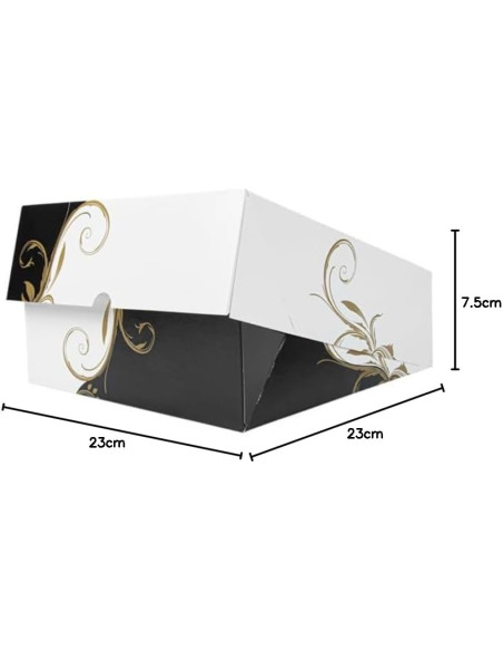 García de Pou 204.70 Cajas Pastelería con Ventana 275 G/M2, 23 x 23 x 7.5 cm, Set de 50, Blanco