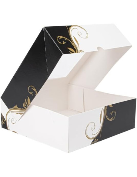 García de Pou 204.70 Cajas Pastelería con Ventana 275 G/M2, 23 x 23 x 7.5 cm, Set de 50, Blanco