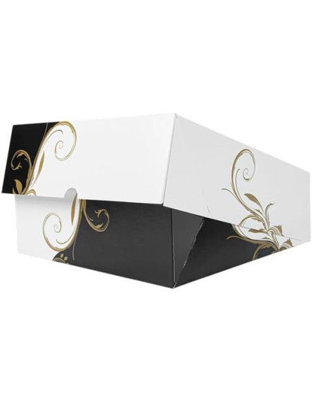 García de Pou 204.70 Cajas Pastelería con Ventana 275 G/M2, 23 x 23 x 7.5 cm, Set de 50, Blanco