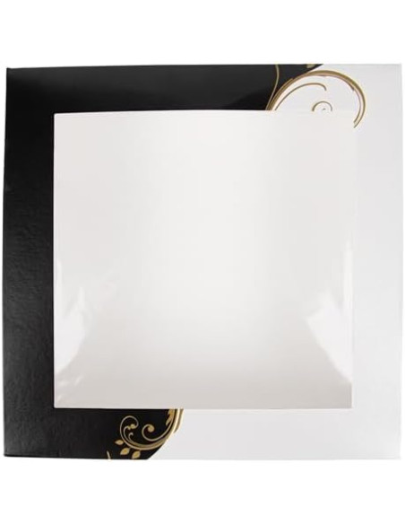 García de Pou 204.70 Cajas Pastelería con Ventana 275 G/M2, 23 x 23 x 7.5 cm, Set de 50, Blanco