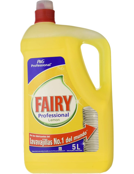 Fairy Professional Lemon - Detergente líquido para platos a mano, limón, 10 l, tamaño maxi, 2 x 5000 ml