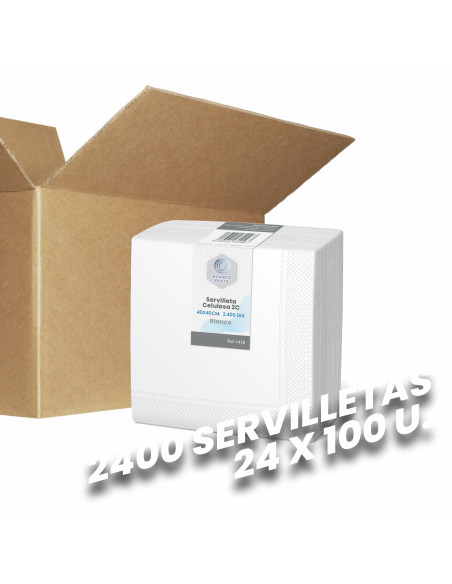 SERVILLETA CELULOSA BLANCA 2 CAPAS 40X40 2400 UNIDADES