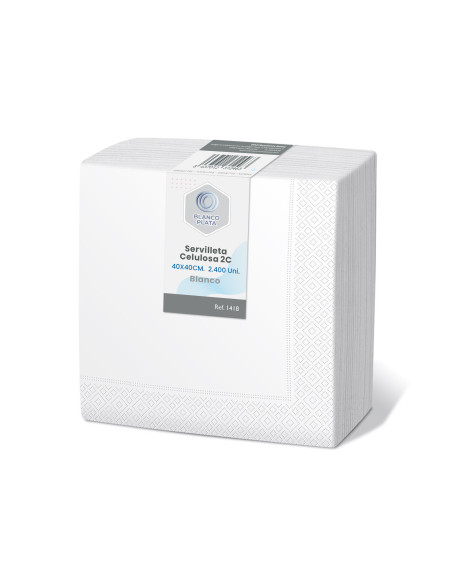 SERVILLETA CELULOSA BLANCA 2 CAPAS 40X40 2400 UNIDADES