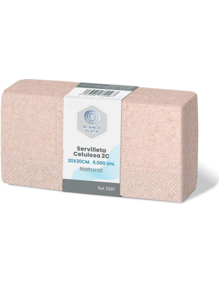 SERVILLETA 20x20 2/C NATURAL BLANCOPLATA 6.000 UNIDADES
