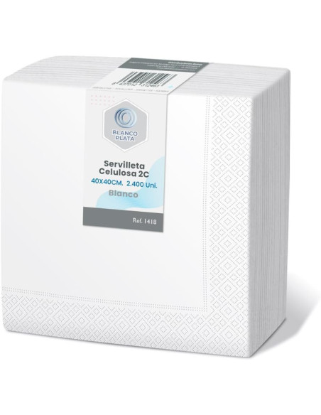 SERVILLETA CELULOSA BLANCA 2 CAPAS 40X40 2400 UNIDADES